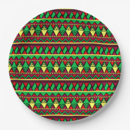 Matching Kwanzaa Yellow Black Green 9" Pappteller