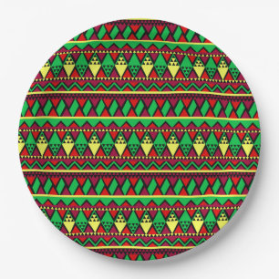 Matching Kwanzaa Yellow Black Green 9" Pappteller