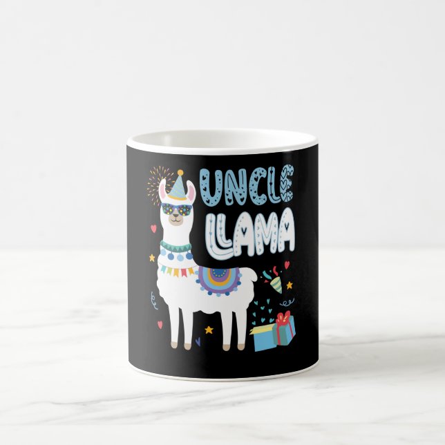 Matching Llama Birthday Party Outfit Llama Uncle Kaffeetasse (Mittel)