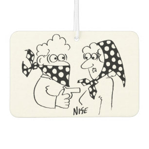 Matching Mask and Head Scarf Robbery Cartoon Autolufterfrischer