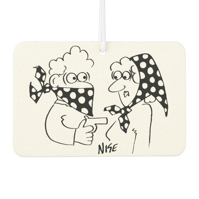 Matching Mask and Head Scarf Robbery Cartoon Autolufterfrischer (Vorderseite)