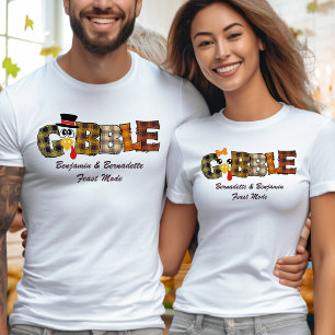 Matching Name Erntedank Couple Turkey Gobble A T-Shirt