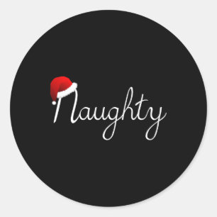 Matching Naughty & amp; Nice Naughty List Christma Runder Aufkleber