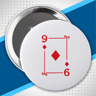 Matching Nine Diamonds Anzug Playing Cards Modern Button