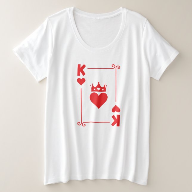 Matching Paare Halloween Kostüm König der Herzen Große Größe T-Shirt (Design vorne)