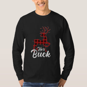 Matching Paares Christmas Pajamas Buffalo Kariert T-Shirt