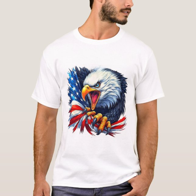 Matching Patriotic Eagle T - Shirt - Bold American (Vorderseite)