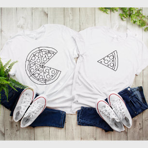Matching Pizza Slice Funny Couple White T - Shirt