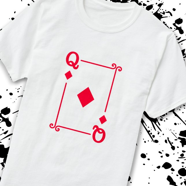 Matching Queen Diamonds Anzug Spielkarten Moderne T-Shirt (Von Creator hochgeladen)