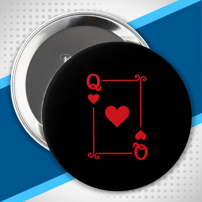 Matching Queen Hearts Anzug Playing Cards Moderne Button (Von Creator hochgeladen)