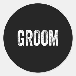 Matching Ready Bride and Groom Wedding Gro Runder Aufkleber