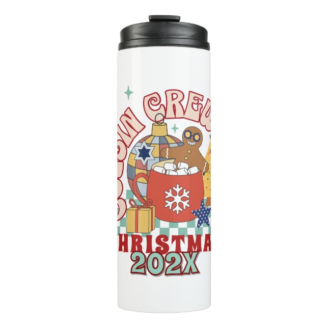 Matching Retro Cousin Crew Weihnachtskinder Thermosbecher (Vorderseite)