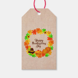 Matching Set Erntedank Green Gold Kranz Hat Geschenkanhänger