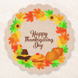 Matching Set Erntedank Green Gold Kranz Hat Untersetzer