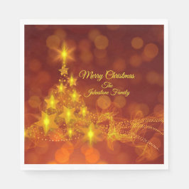 Matching Set Gold Stars Name Weihnachten Serviette