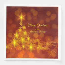 Matching Set Gold Stars Name Weihnachtsessen Serviette