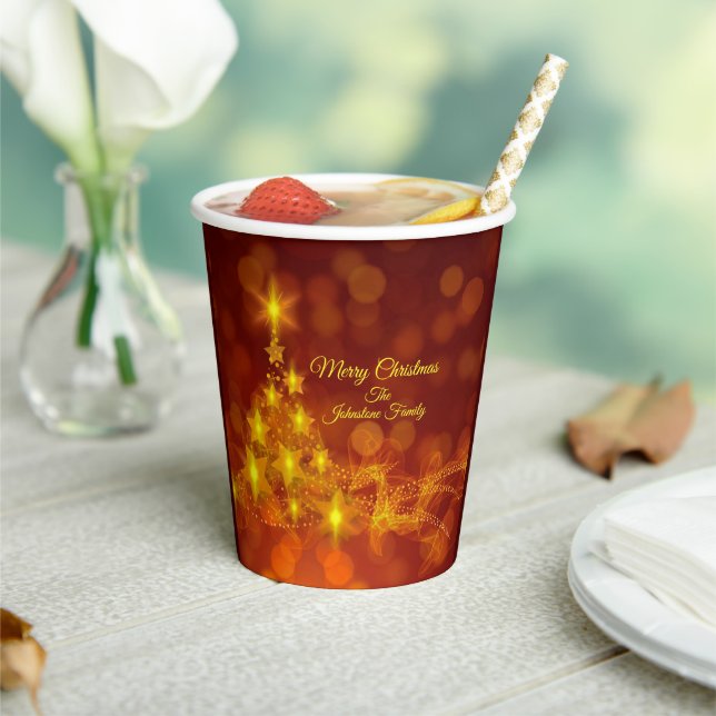 Matching Set Gold Stars Tree Change Name Pappbecher (In Situ)