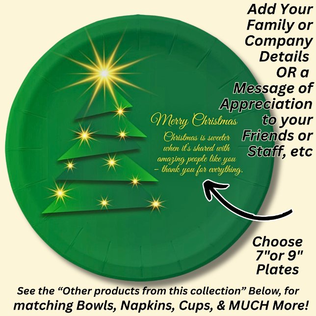 Matching Set Green Tree 20xx Change Name 7" Pappteller (Von Creator hochgeladen)