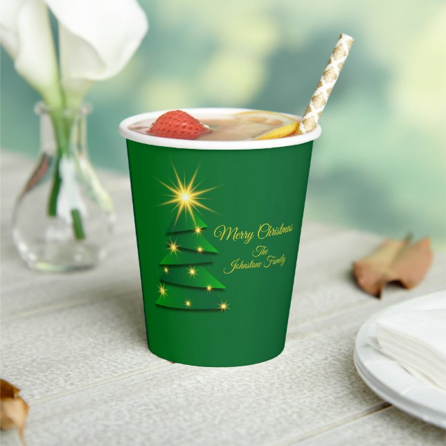 Matching Set Green Tree Change Name 20xx Pappbecher (In Situ)