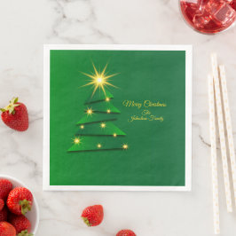 Matching Set Green Tree Change Name Dinner Serviette