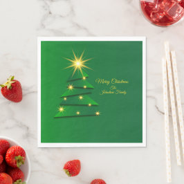 Matching Set Green Tree Change Name Luncheon Serviette