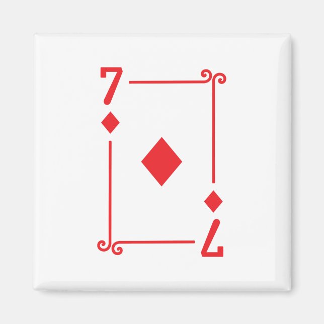 Matching Sieben Diamonds Anzug Spielkarten 7 Magnet (Vorne)