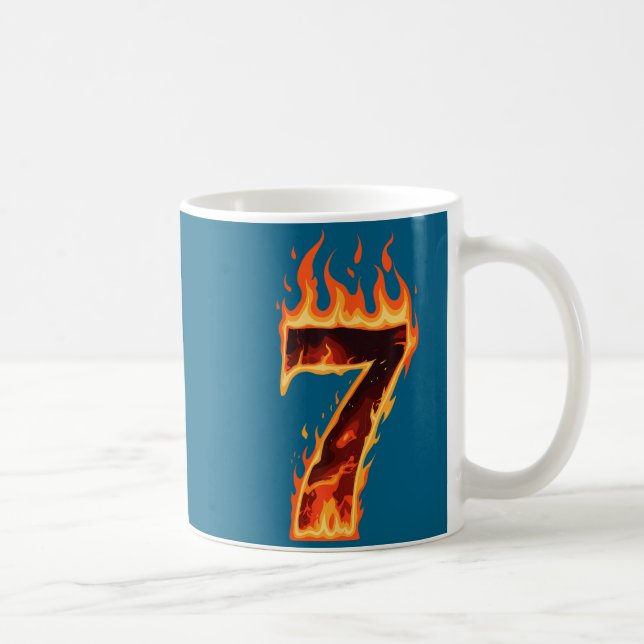 Matching Six Seven Flaming Ice Funny Meme 67 Coupl Kaffeetasse (Rechts)