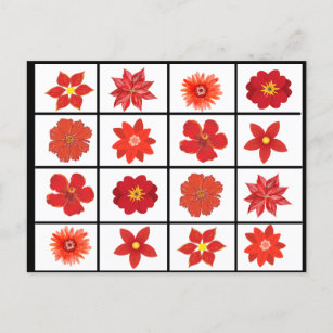 Matching Spiel Red Blume für Kleinkinder Postkarte