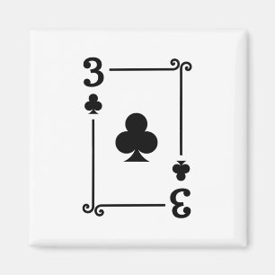 Matching Three Clubs Anzug Playing Cards Modern 3 Magnet