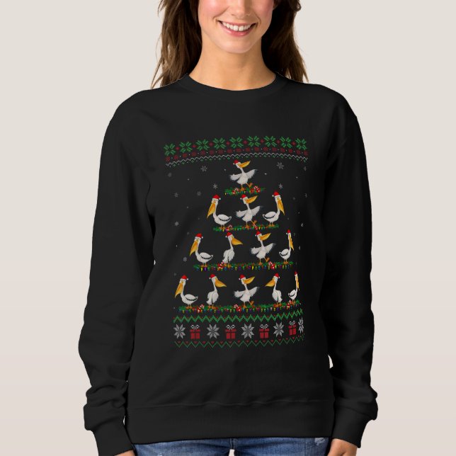 Matching Ugly Christmas Ornament Decor Pelican Bir Sweatshirt (Vorderseite)