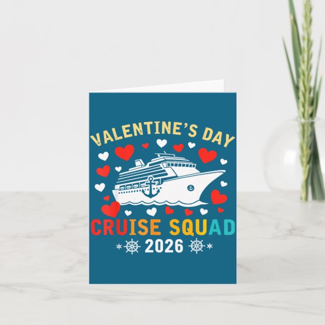 Matching Valentines Cruise Squad 2026 Cruise Ship  Karte (Vorderseite)
