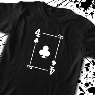 Matching Vier Clubs Anzug Playing Cards Modern 4 T-Shirt