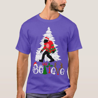 Matching Weihnachten Pajamas Familie Bigfoot glaub T-Shirt