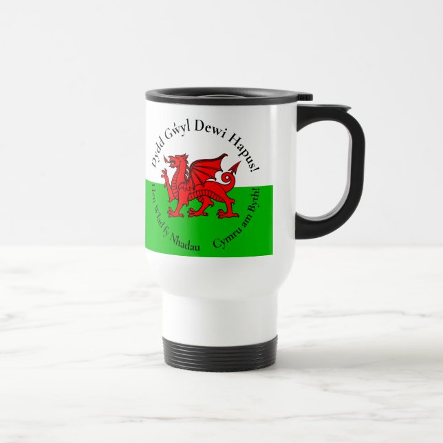 Matching Welsh Dragon St David's Day Reisebecher (Rechts)