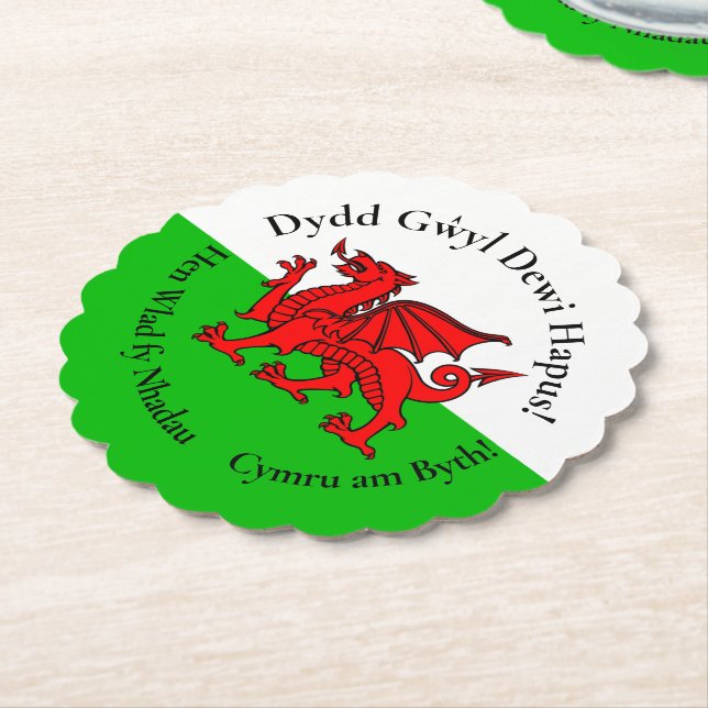 Matching Welsh Dragon St David's Day Untersetzer (angewinkelt)
