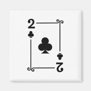 Matching Zwei Clubs Anzug Playing Cards Modern 2 Magnet