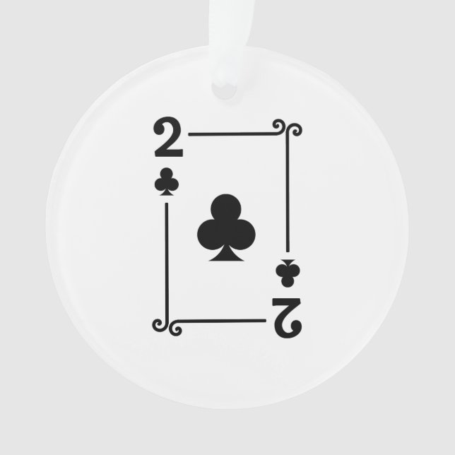 Matching Zwei Clubs Anzug Playing Cards Modern 2 Ornament (Vorderseite)