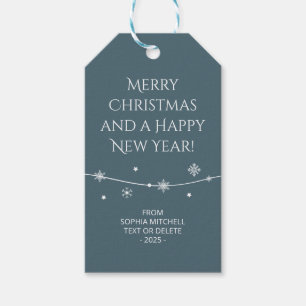 Mated Elegance - Slate Blue Snowflake Geschenktast Geschenkanhänger
