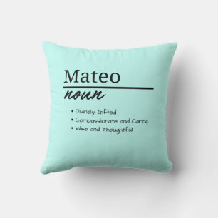 Mateo, Personalisierte Bezeichnung für Jungen Kissen
