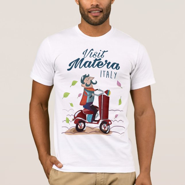 Matera Italy Cartoon Scooter T-Shirt (Vorderseite)