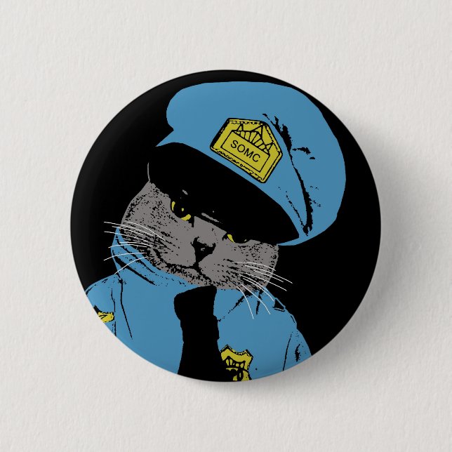 Material auf meiner Katze - Polizist Button (Vorderseite)