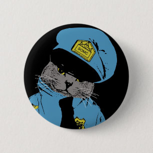 Material auf meiner Katze - Polizist Button
