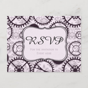 Matériel de montre Steampunk et carte RSVP damask