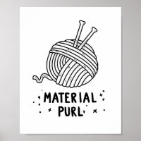 Matériel Purl Fabrique Tricot Pun Poster