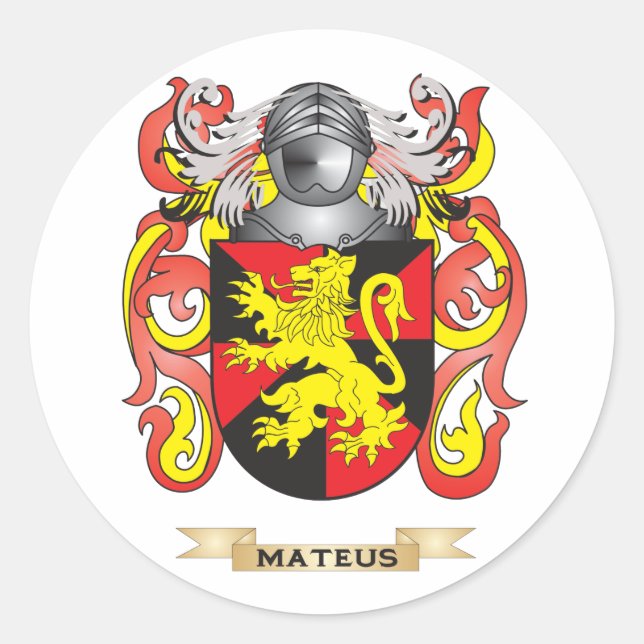 Mateus-Wappen (Familienwappen) Runder Aufkleber (Vorderseite)