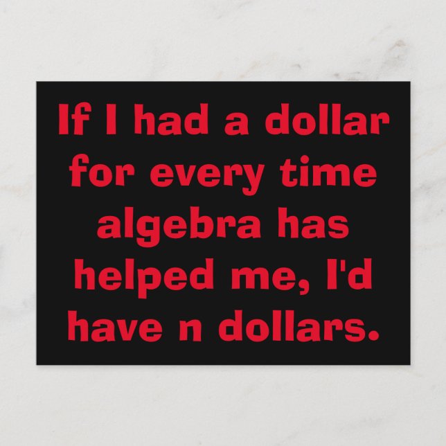 Math Algebra Postkarten (Vorderseite)