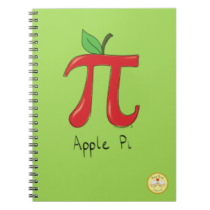 Math Apple Pi Symbol Lehrer Niedlicher Cartoon Notizblock
