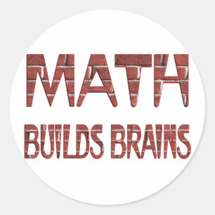 Math baut Gehirne Runder Aufkleber