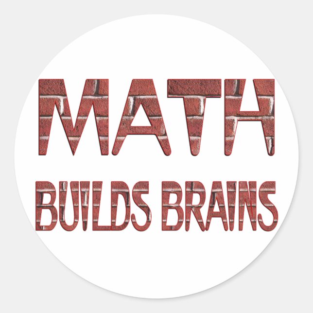 Math baut Gehirne Runder Aufkleber (Vorderseite)