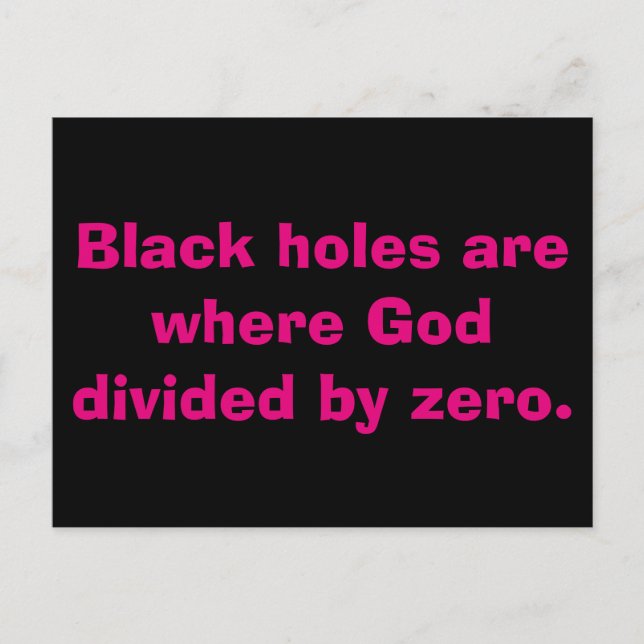 Math Black Hole Postkarten (Vorderseite)